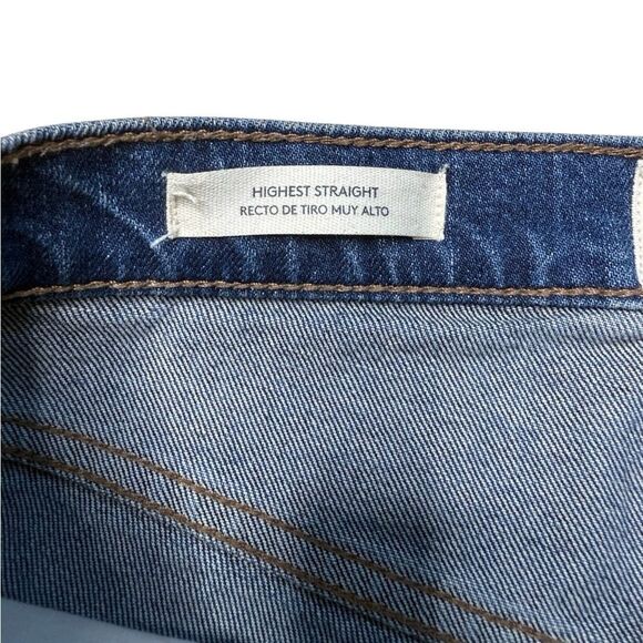 Target Universal Thread Highest Straight Medium Dark Wash Blue Jeans Size 8 - Picture 6 of 8